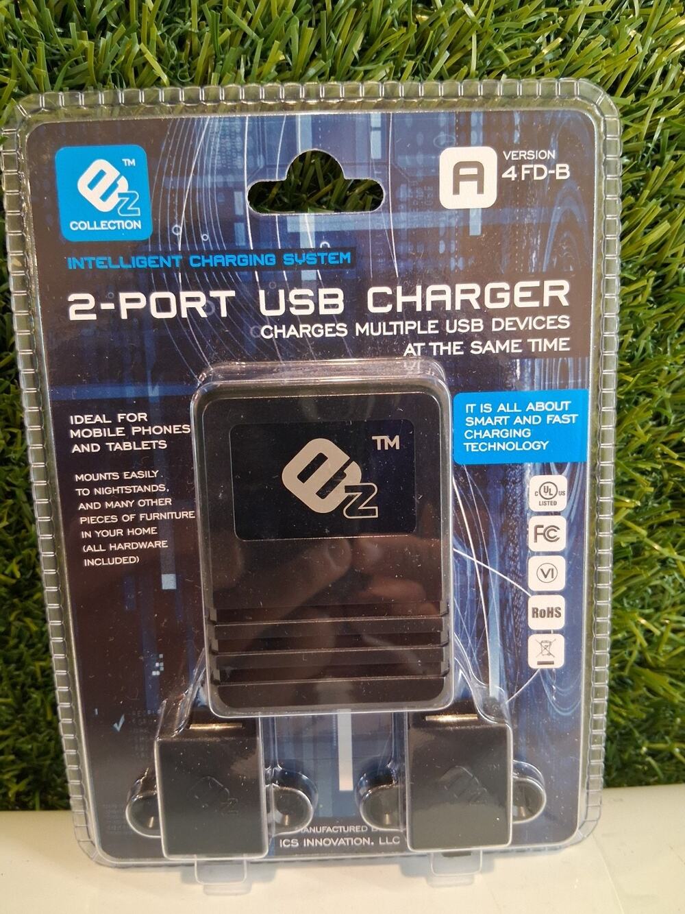 EZ Collection Intelligent Charging System 2-Port USB Charger Furniture Mount NEW
